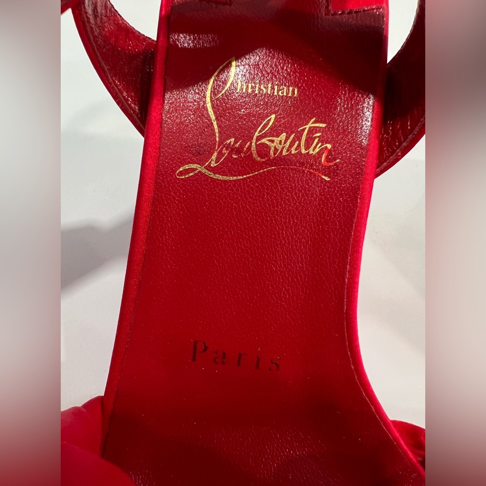 Christian Louboutin Brio 85mm floral heel satin sandals - Picture 10 of 10